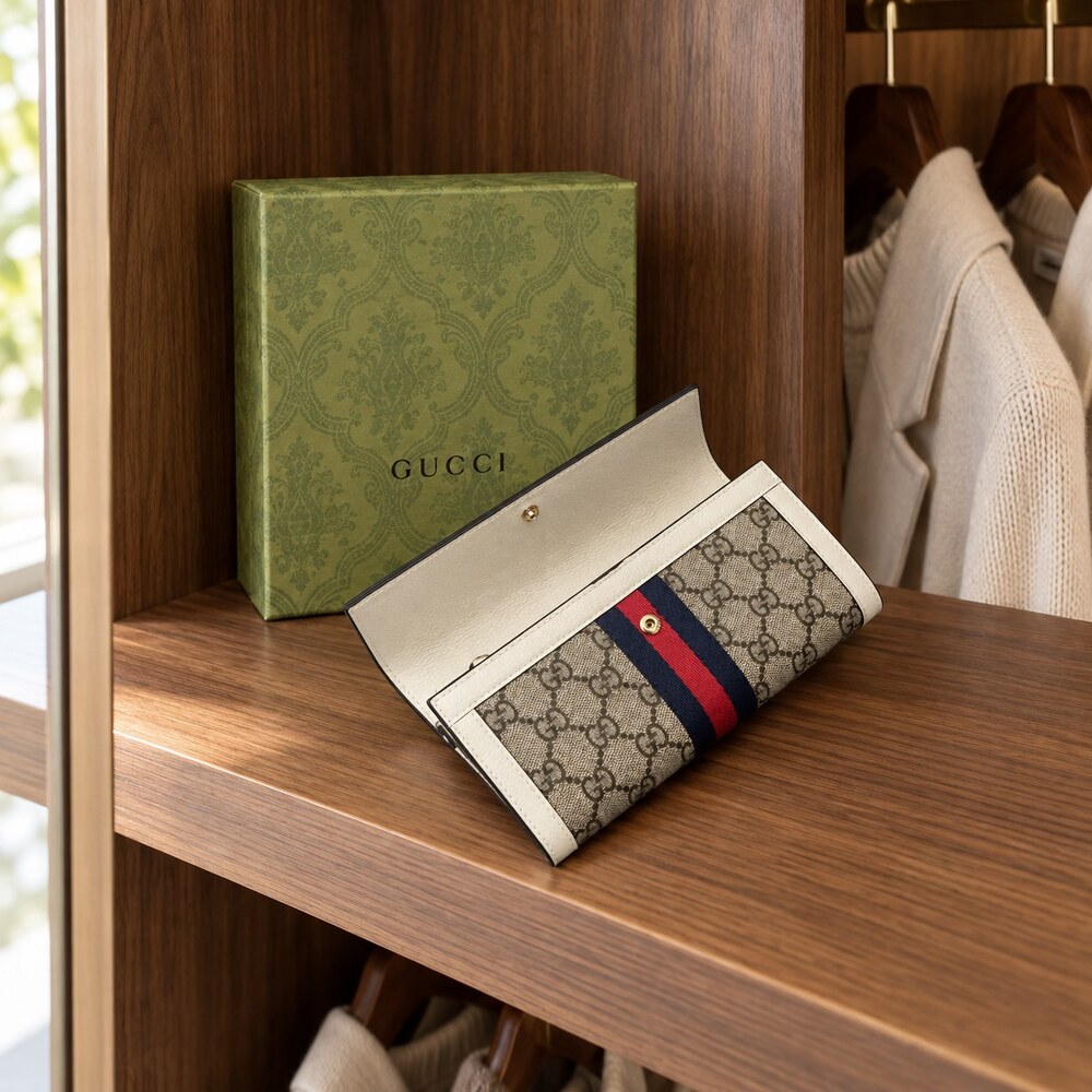 Gucci Ophidia GG Canvas Long Flap Wallet - Picture 6 of 6
